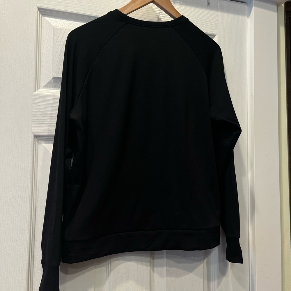 Cozy Earth Black Women’s Ultra soft Raglan Brushed Bamboo Pullover Crew - Picture 2 of 4